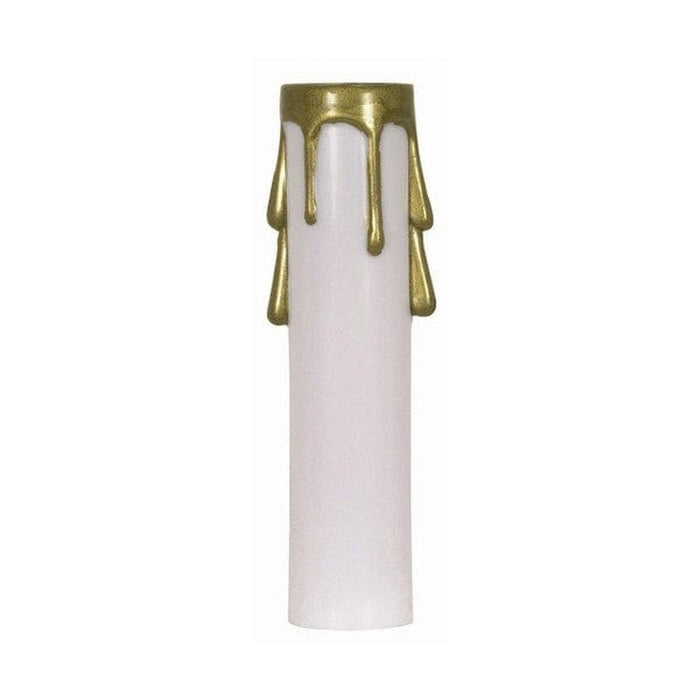 SATCO 3" WHTE/GOLD DRIP CAND. CANDLE 90-352