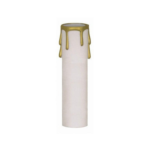 SATCO 3" WHTE/GOLD DRIP STD. CANDLE 90-369