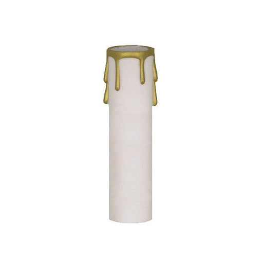 SATCO 4" WHTE/GOLD DRIP STD. CANDLE 90-373