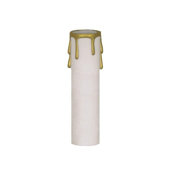 SATCO 4" WHTE/GOLD DRIP STD. CANDLE 90-373