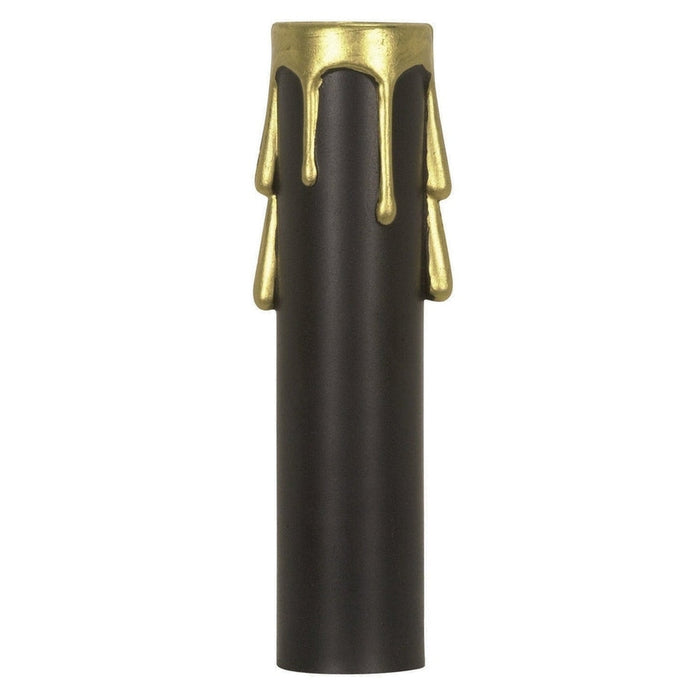 SATCO 4" BLK/GOLD DRIP CAND. CANDLE 90-374