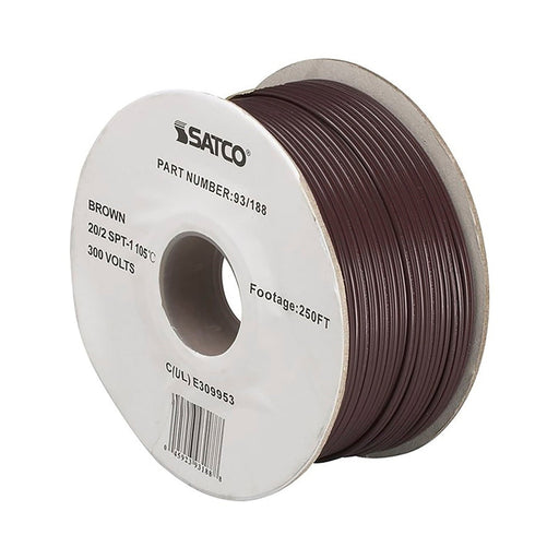 SATCO 20/2 PLT BROWN WIRE ON 250 FT 93-188