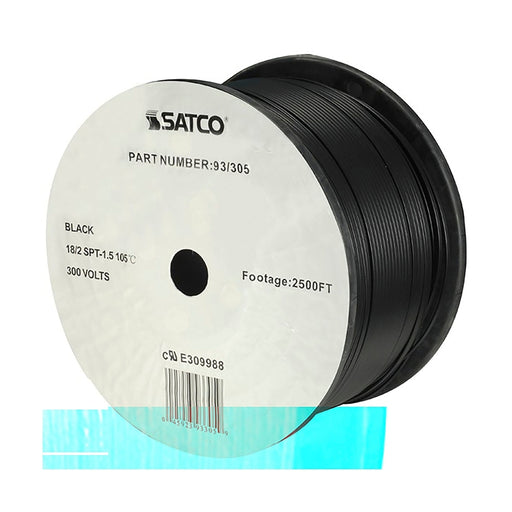 SATCO 18/2 SPT-1 1/2 BLACK 2500 FT S 93-305