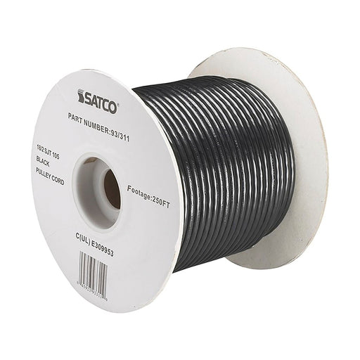 SATCO 18/2 SJT BLACK 250 FT SPOOL 93-311