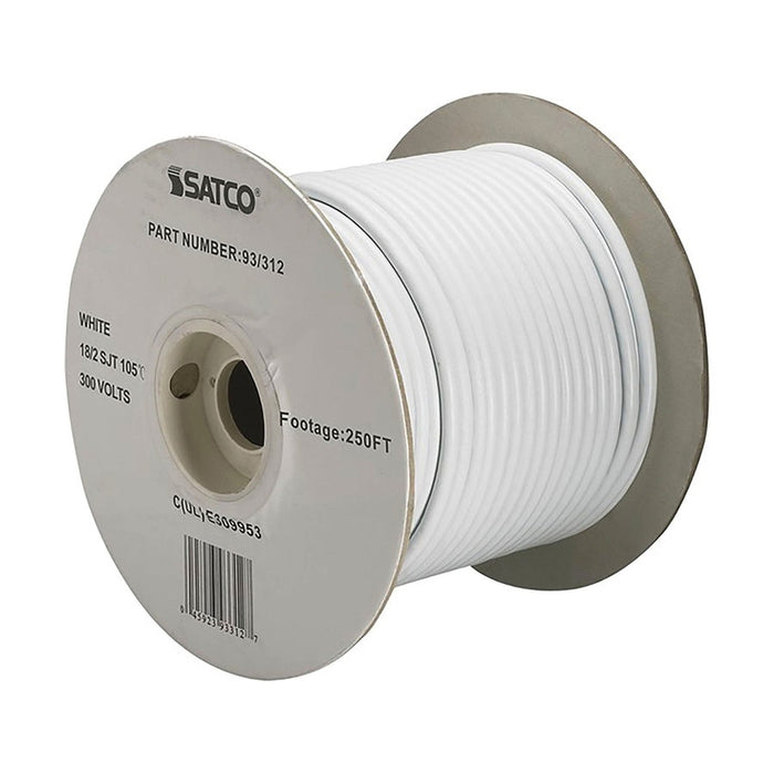 SATCO 18/2 SJT WHITE 250 FT SPOOL 93-312