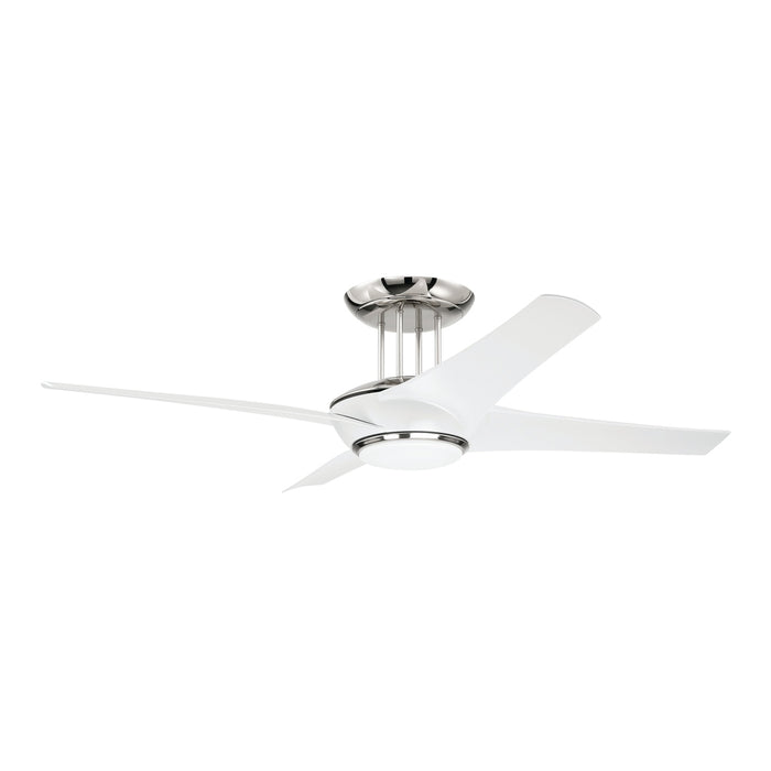 54" Cam in White/Polished Nickel w/ White Blades
