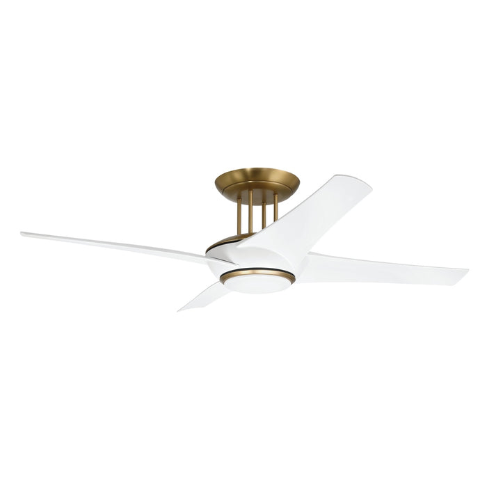 54" Cam in White/Satin Brass w/ White Blades