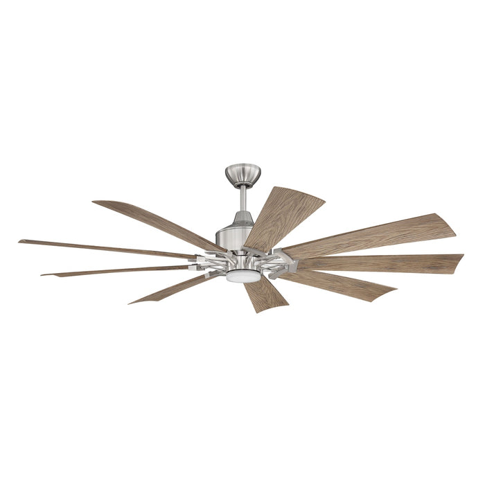 60" Eastwood in Brushed Polished Nickel w/ Driftwood Blades