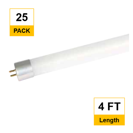 Halco LED T5 Linear Tube 48in 25W 5000K Type B Ballast Bypass 110-277V 3400 Lumen 50000 hrs G5 Base 82 CRI (25-Pack) 82988-25