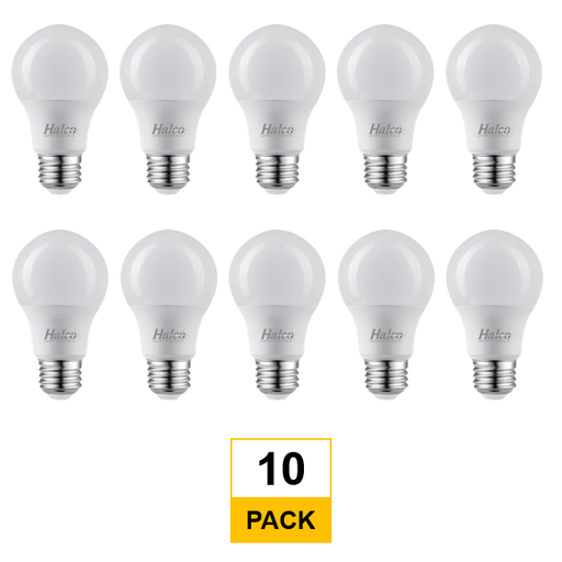 Halco LED A19 Bulb 9W 4000K 60W-Equiv 800L E26 Base Dimmable Gen-5 (10-Pack) 85096-10