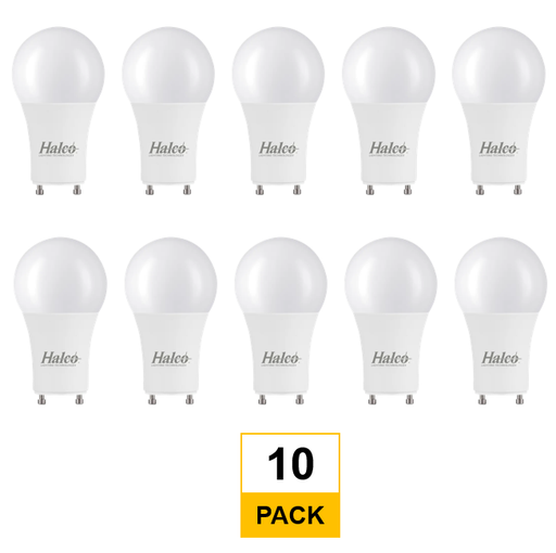 Halco LED A19 Bulb 9W 3000K 60W-Equiv 720L (800 Nominal) GU24 Base Dimmable Gen-5 (10-Pack) 85150-10