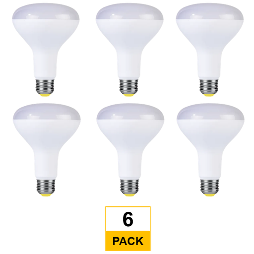 Halco LED BR30 Flood 9.5W 5000K Dimmable 90+ CRI 800 Lumen White Housing T20 T24 JA8-2019 (Performance Series) (6-Pack) 80281-6