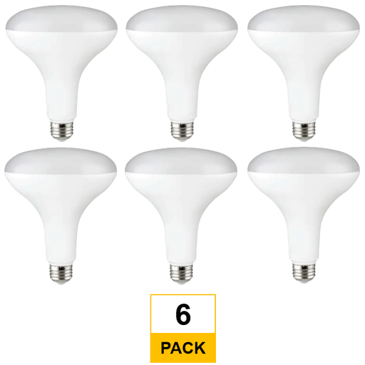 Halco LED BR40 Flood 13W 3000K Dimmable 80+ CRI 1100 Lumen White Housing (Essential Series) (6-Pack) 80283-6
