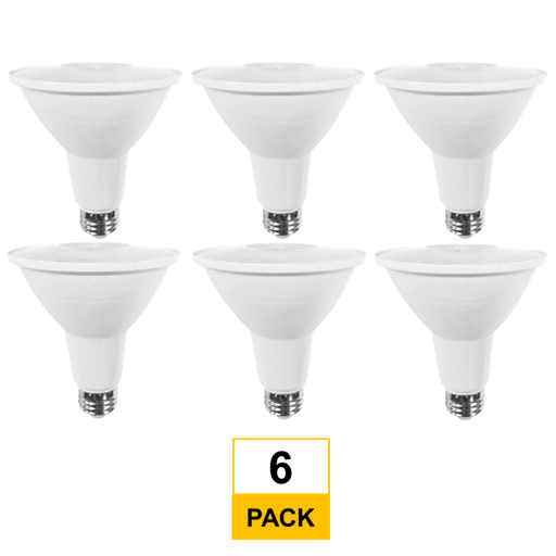 Halco LED PAR30L Flood 11W 5000K 40Deg Dimmable 80+ CRI 850 Lumen White Housing (Essential Series) (6-Pack) 80223-6