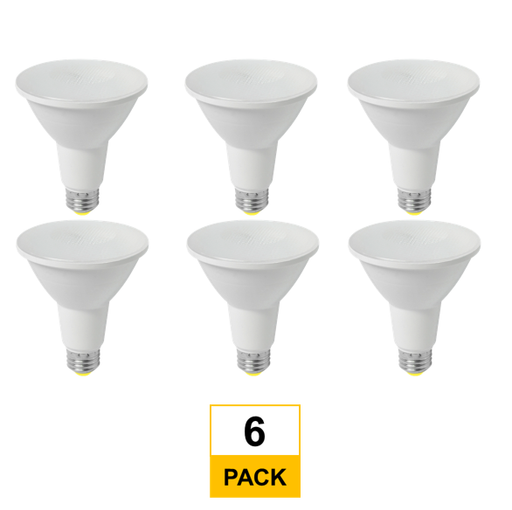 Halco LED PAR30L Narrow Flood 11W 5000K 30Deg Dimmable 90+ CRI 1000 Lumen White Housing T20 (Performance Series) (6-Pack) 80239-6
