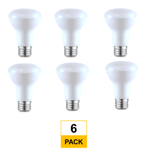 Halco LED R20 Flood 7W 5000K Dimmable 80+ CRI 500 Lumen White Housing (Essential Series) (6-Pack) 80267-6