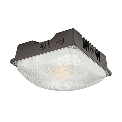 Keystone 25/20/15W Power Select LED Canopy. Color Select 3000/4000/5000K. Built in Photocell. Microwave Sensor Receptacle. 8" Square Housing. 120-277V Input. 160° Beam Angle KT-CLED25PS-S1-8CSB-VDIM