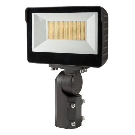 Keystone 100W LED Flood Light feat. Color Select, Rectangular Series 1 with built in photocell. 120-277V Input, 3000K/4000K/5000K - Wide Beam Spread, Slip Fitter Mount. TAA compliant KT-FLED100-R1A-UNV-8CSB-VDIM /TAA