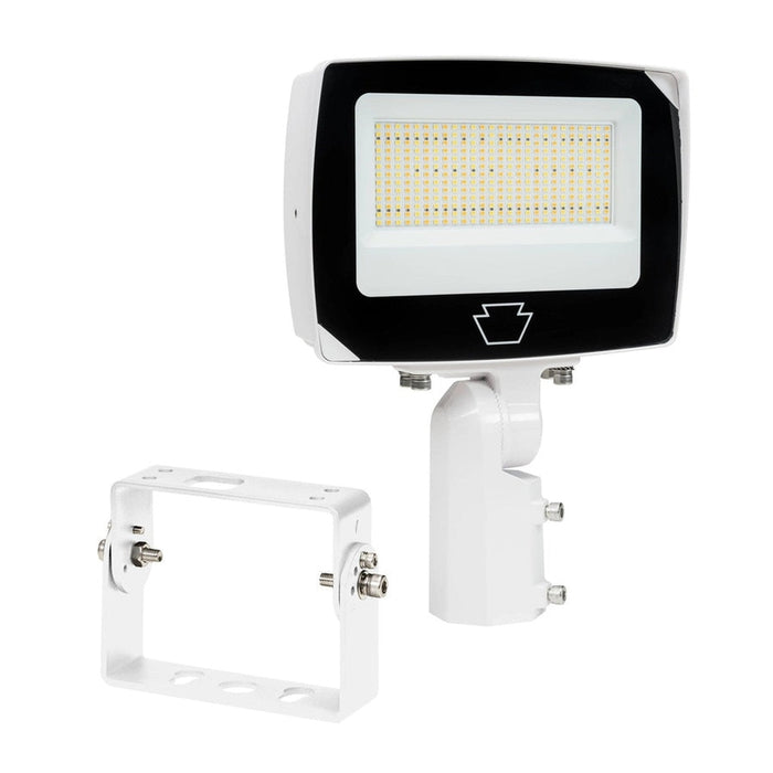 Keystone 100/90/80W LED Flood Light - Power Select & Color Select - Rectangular Series 4 with Built-in Photocell - 120-277V Input - 3000/4000/5000K