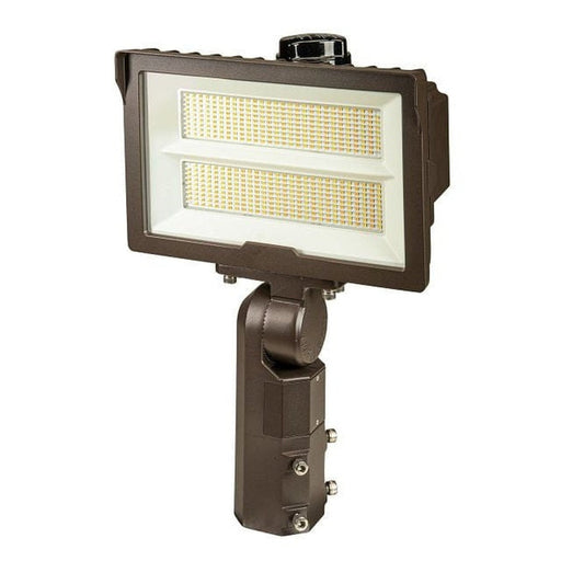 Keystone 140W LED Flood Light feat. Power Select, Color Select.  Rectangular Series 2 with Built-in Photocell.  120-277V Input, 3000K/4000K/5000K. 7H x 6W Distribution, Slip Fitter and Trunnion Mount Included. TAA Compliant KT-FLED140PS-R2B-UNV-8CSB-VDIM /TAA