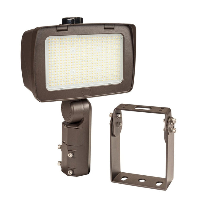 Keystone 140/100W LED High Power Flood Light feat. Power Select, Color Select.  Rectangular Series 4 with 3-pin Photocell.  277-480V Input.  3000/4000/5000K, 7H x 6W Distribution KT-FLED140PSHV-R4-OSF-UNV-8CSB-VDIM