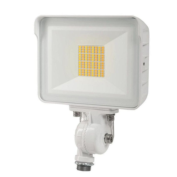 Keystone 15W LED Flood Light feat. Color Select, Rectangular Series 1 with built in photocell. 120-277V Input, 3000K/4000K/5000K. Wide Beam Spread, Universal Mount (1/2in Knuckle Mount with Yoke Mount option included) Dimmable KT-FLED15-R1A-UNV-8CSB-VDIM-W