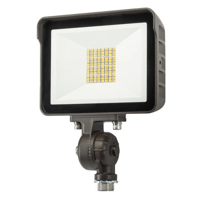 Keystone 15W LED Flood Light feat. Color Select, Rectangular Series 1 with built in photocell. 120-277V Input, 3000K/4000K/5000K. Wide Beam Spread, Universal Mount (1/2in Knuckle Mount with Yoke Mount option included) Dimmable KT-FLED15-R1A-UNV-8CSB-VDIM