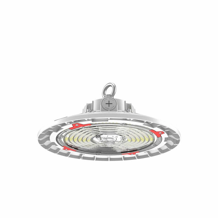 Keystone 150W Power & Color Selectable Round Highbay Gen 2 |150W/100W/70W | 90 deg lens | 11-inch diameter |120-277V | 3000K/4000K/5000K | 0-10V Dimming | Built-in sensor receptacle | O-Bolt & J-Hook Included