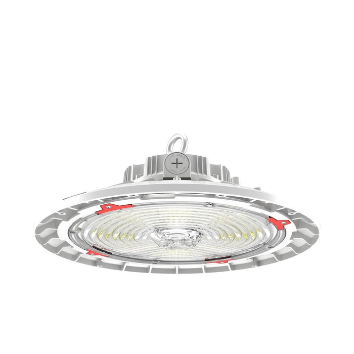 Keystone 240W Power & Color Selectable Round Highbay Gen 2 |240W/200W/150W | 90 deg lens | 13-inch diameter |120-277V | 3000K/4000K/5000K | 0-10V Dimming | Built-in sensor receptacle | White housing | O-Bolt & J-Bolt Included KT-RHLED240PS-13C-8CSB-VDIM-W /G2