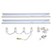 Keystone 4 Lamp 8ft strip LED tube ready kit.  Pre-Wired 4.25in Ballast Cover Kit for Direct Drive LED Tubes; Includes (2) 4 Ballast Covers, (1) Wiring Harness with Sockets, (4) Additional Sockets, and (8) Tek Screws KT-RKIT-SP-W-82-C4-4LED-DP