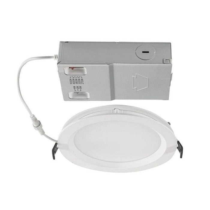 Keystone 6in Circular LED Recessed Wafer Downlight feat. Power and Color Select, 14/12/10W, 2700/3000/3500/4000/5000K, 90CRI, 120-277V Input, 0-10V Dimming, Remote Driver KT-WDLED14PS-6B-9CSF-VDIM