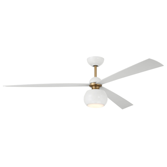 60" Otto in White/Satin Brass w/ White Blades