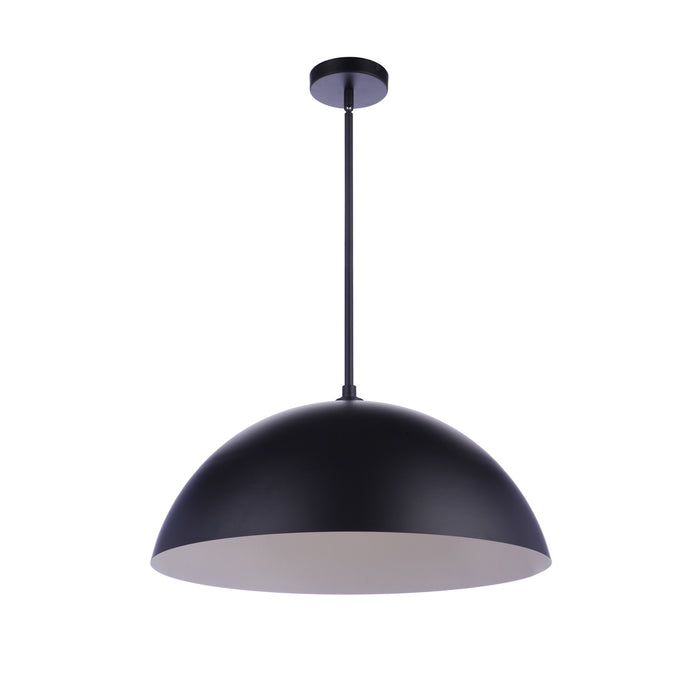 23.25” Diameter Sculptural Statement Dome Pendant in Flat Black