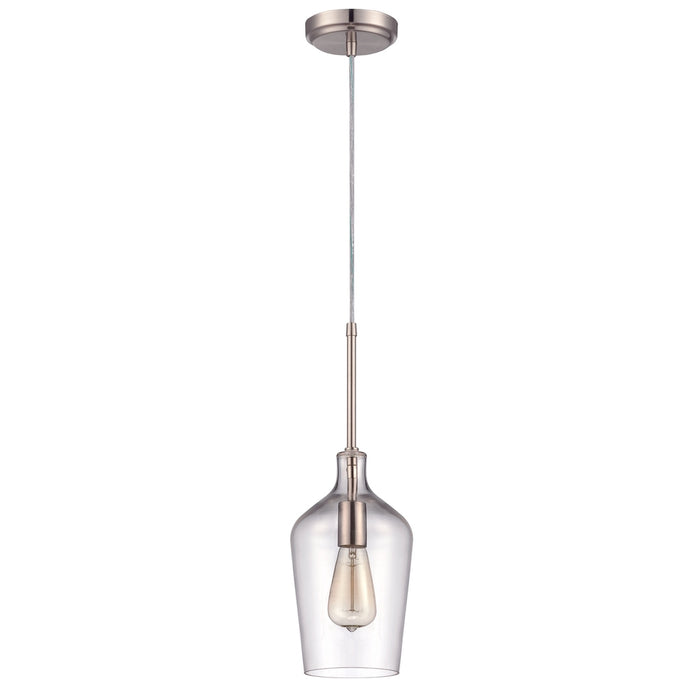 1 Light Mini Pendant in Brushed Polished Nickel