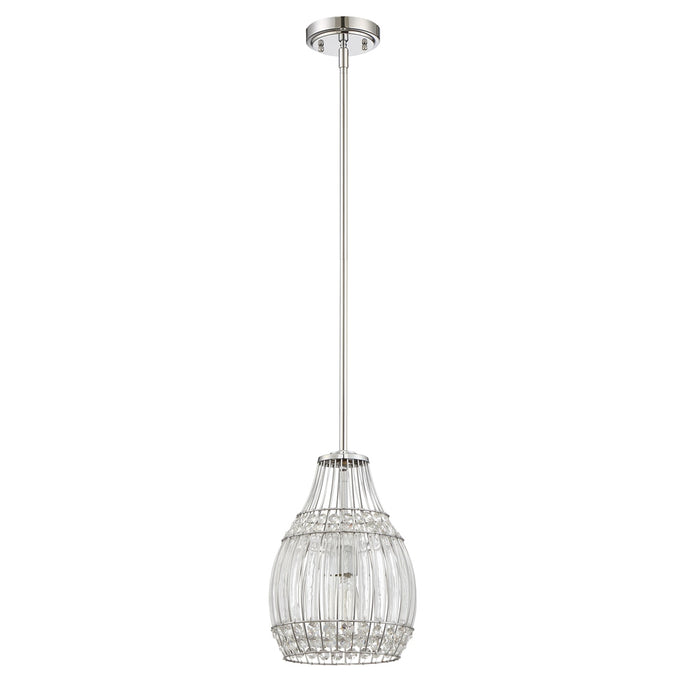 1 Light Mini Pendant with Rods in Chrome