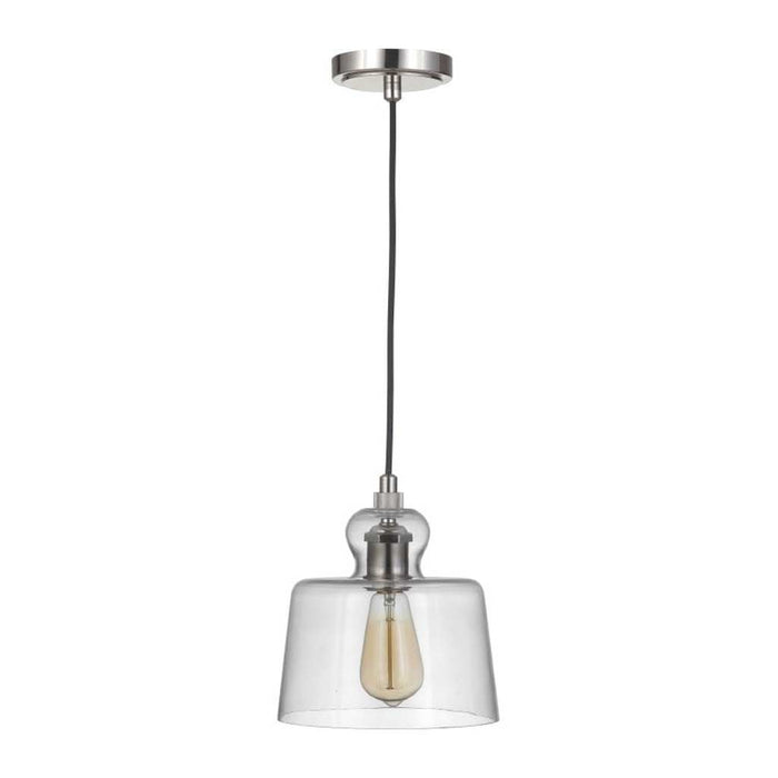 State House 1 Light Clear Glass Mini Pendant in Polished Nickel