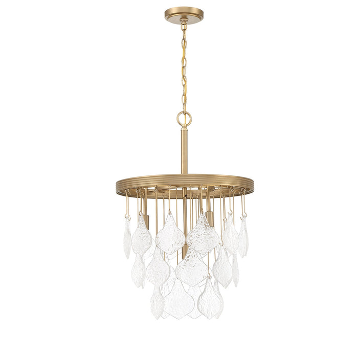 Vesi 4 Light Pendant in Satin Brass