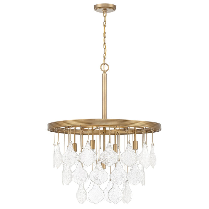 Vesi 5 Light Pendant in Satin Brass