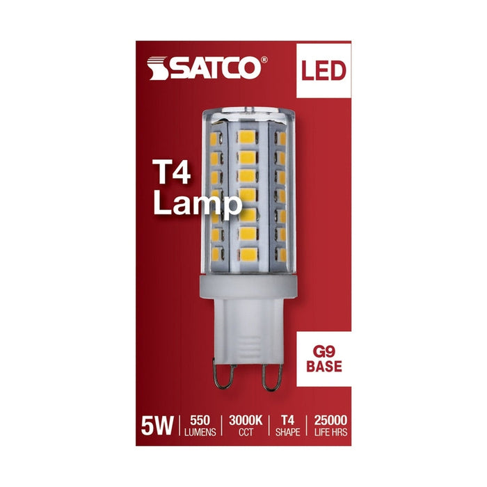 SATCO 5 Watt - JCD LED - Clear - 3000K - G9 Base - 120 Volt S11234