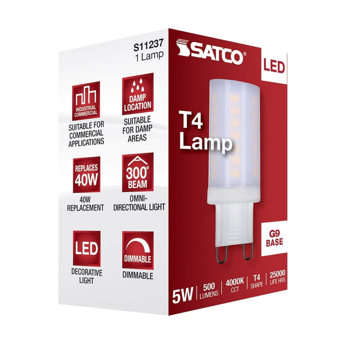 SATCO 5 Watt - JCD LED - Frost - 4000K - G9 Base - 120 Volt S11237