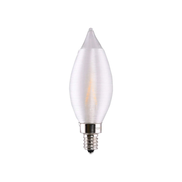 SATCO 2 Watt CA11 LED - Satin Spun Clear - Candelabra base - 2700K - 120 Volt S11300