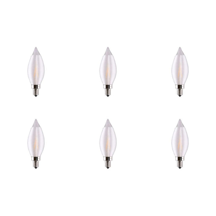 4W CA11 LED - Satin Spun Clear - Candelabra base - 2700K - 120V - 6-Pack