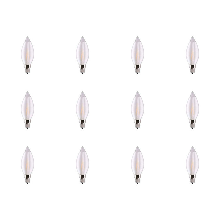 4W CA11 LED - Satin Spun Clear - Candelabra base - 2700K - 120V - 12PK