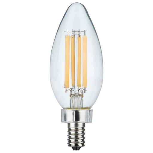 SATCO 8 Watt C11 LED - Clear Finish - Candelabra Base - 4000K - 90 CRI - 800 Lumens - 120 Volt S11344