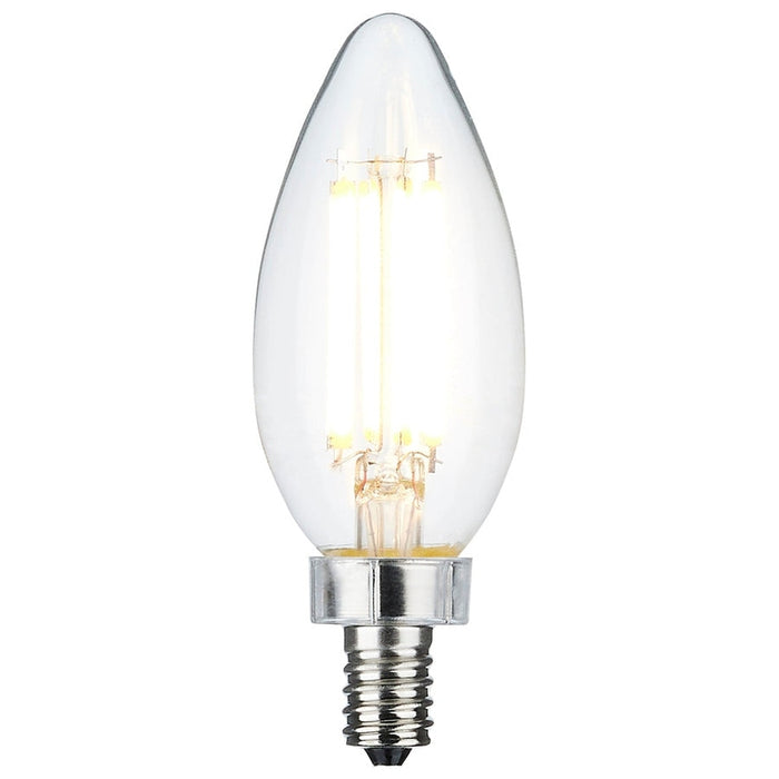 SATCO 8 Watt C11 LED - Clear Finish - Candelabra Base - 5000K - 90 CRI - 800 Lumens - 120 Volt S11345