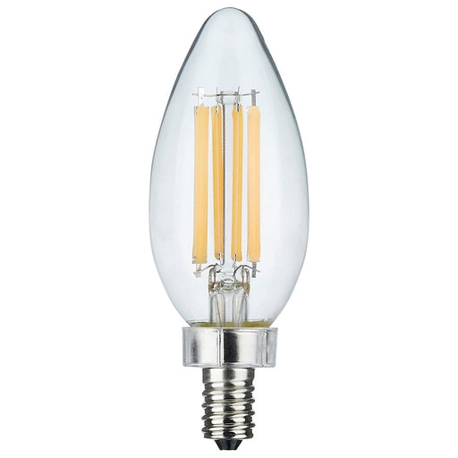 SATCO 8 Watt C11 LED - Clear Finish - Candelabra Base - 5000K - 90 CRI - 800 Lumens - 120 Volt S11345