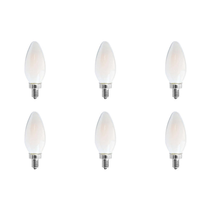 8W C11 LED - Frosted - Candelabra base - 2700K - 90 CRI - 760 Lumens - 120V - 6-Pack