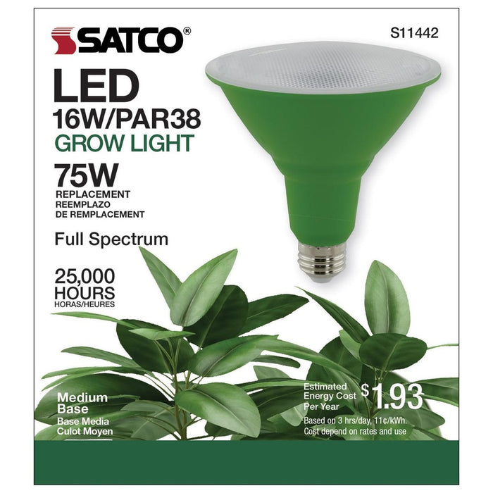 16 Watt - PAR38 LED - Full Spectrum Plant Grow Lamp - Medium Base - 120 Volt - 6-Pack