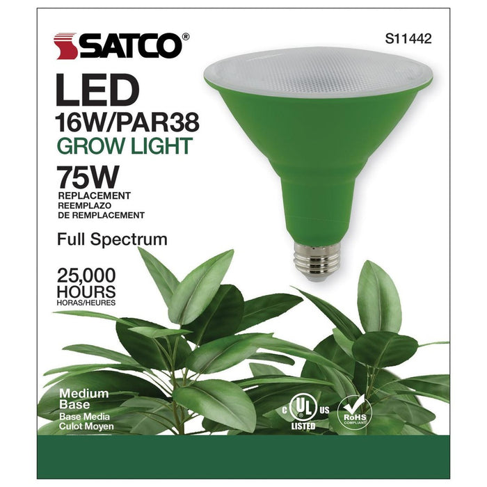 16 Watt - PAR38 LED - Full Spectrum Plant Grow Lamp - Medium Base - 120 Volt - 6-Pack