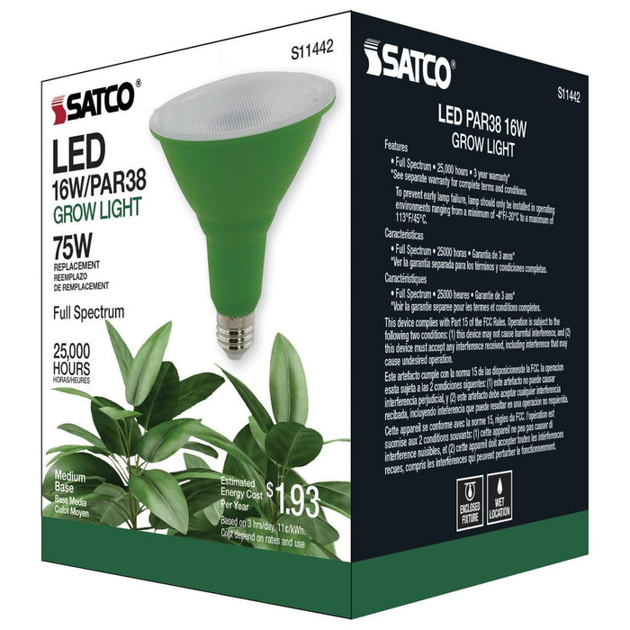 16 Watt - PAR38 LED - Full Spectrum Plant Grow Lamp - Medium Base - 120 Volt - 6-Pack
